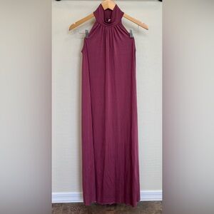 Rachel Pally Sleeveless Plum Modal Maxi Dress with High Neckline NWT Size Medium